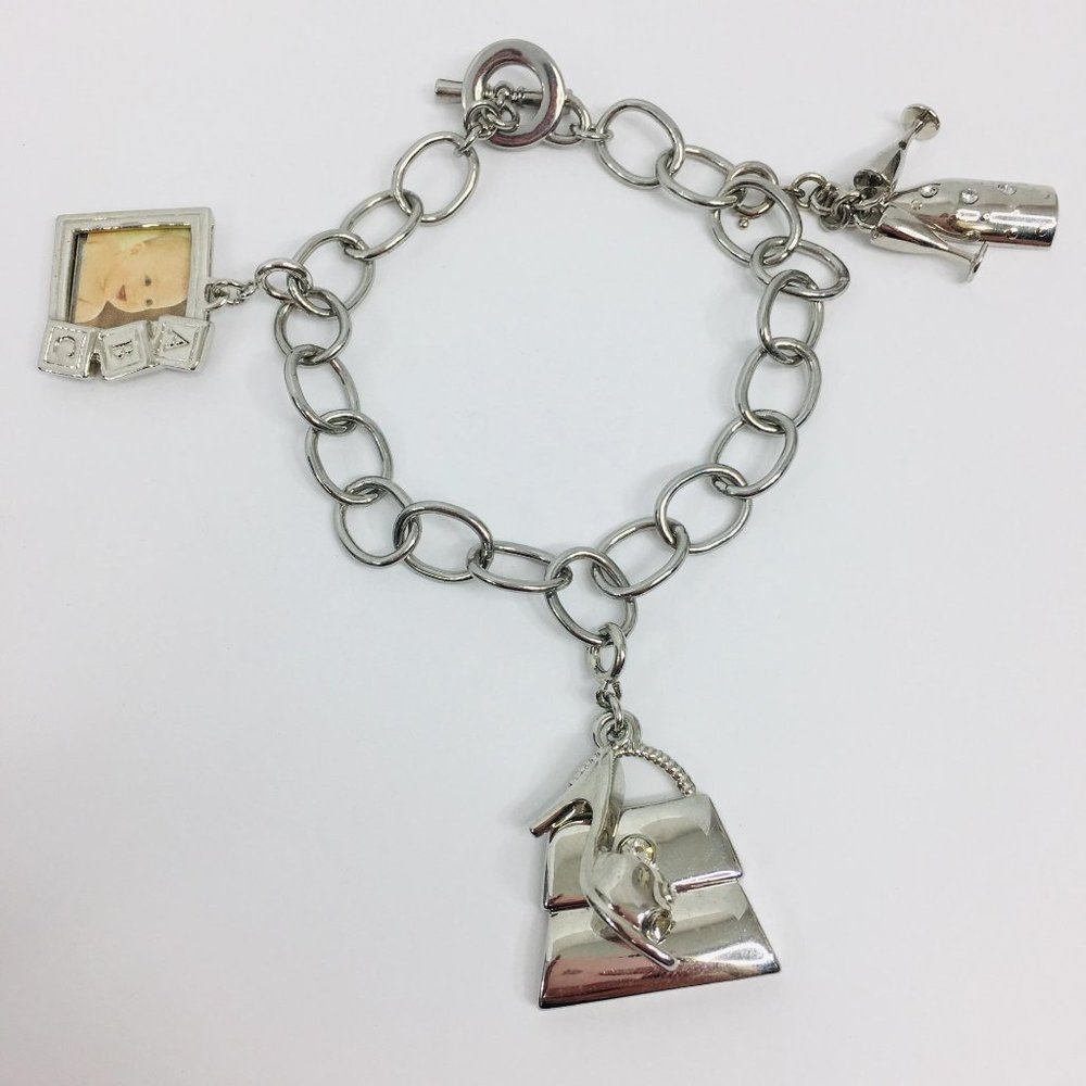 Engravable Charm Bracelet Silver Tone Things Remem